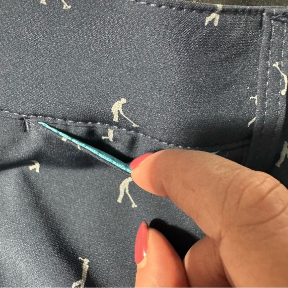 Tee Time Golf Shorts Navy Blue with White Golfer Dots Size 34 - Picture 5 of 11